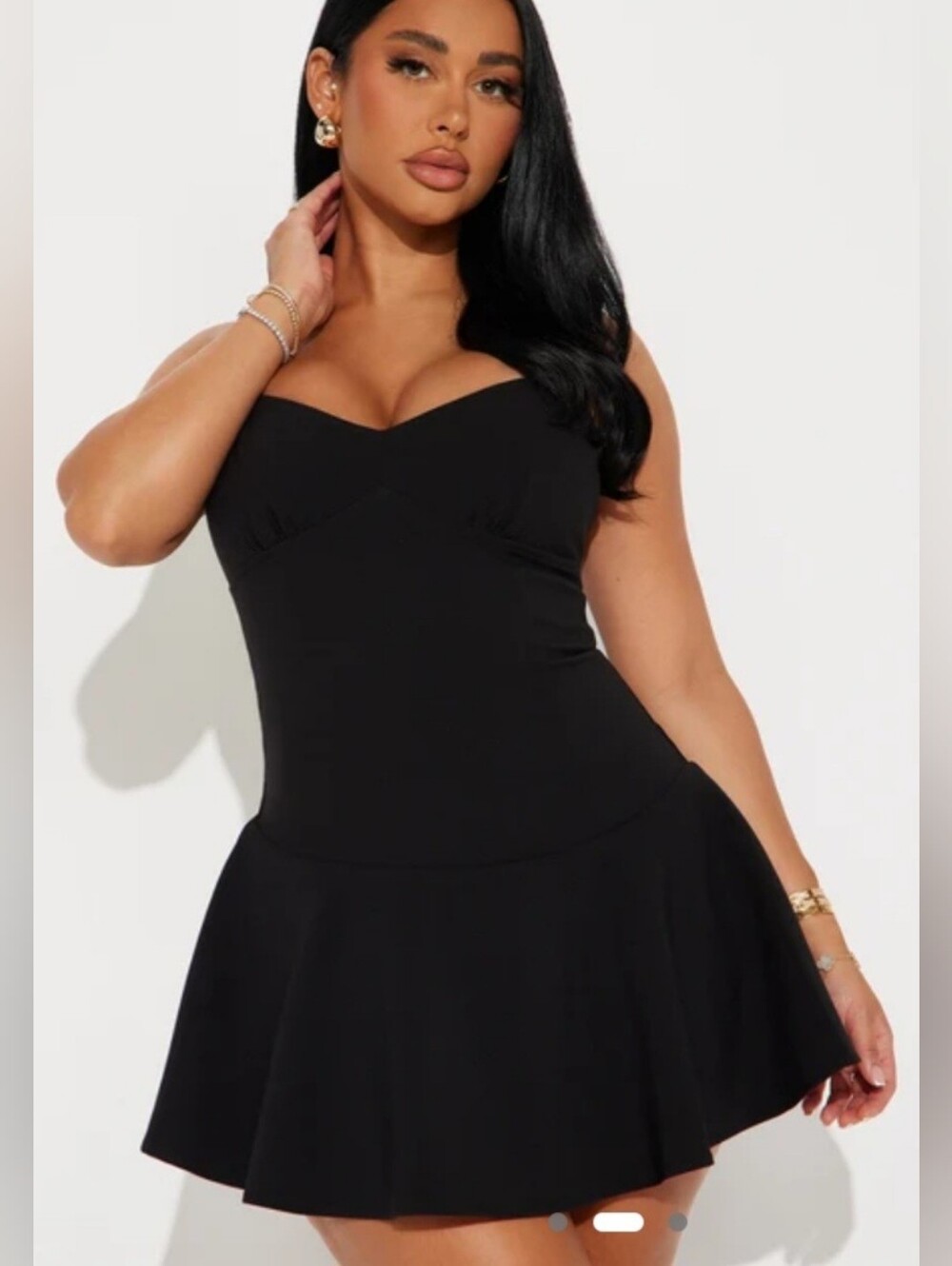 NWT Fashion Bianey Crepe Mini Dress In Black Size L